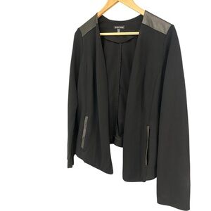 Eileen Fisher M excellent cond worn under 5 times) Viscose/Leather Ponte jacket